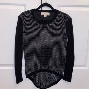 Vintage Havana Sweater W/ Faux Leather Detail